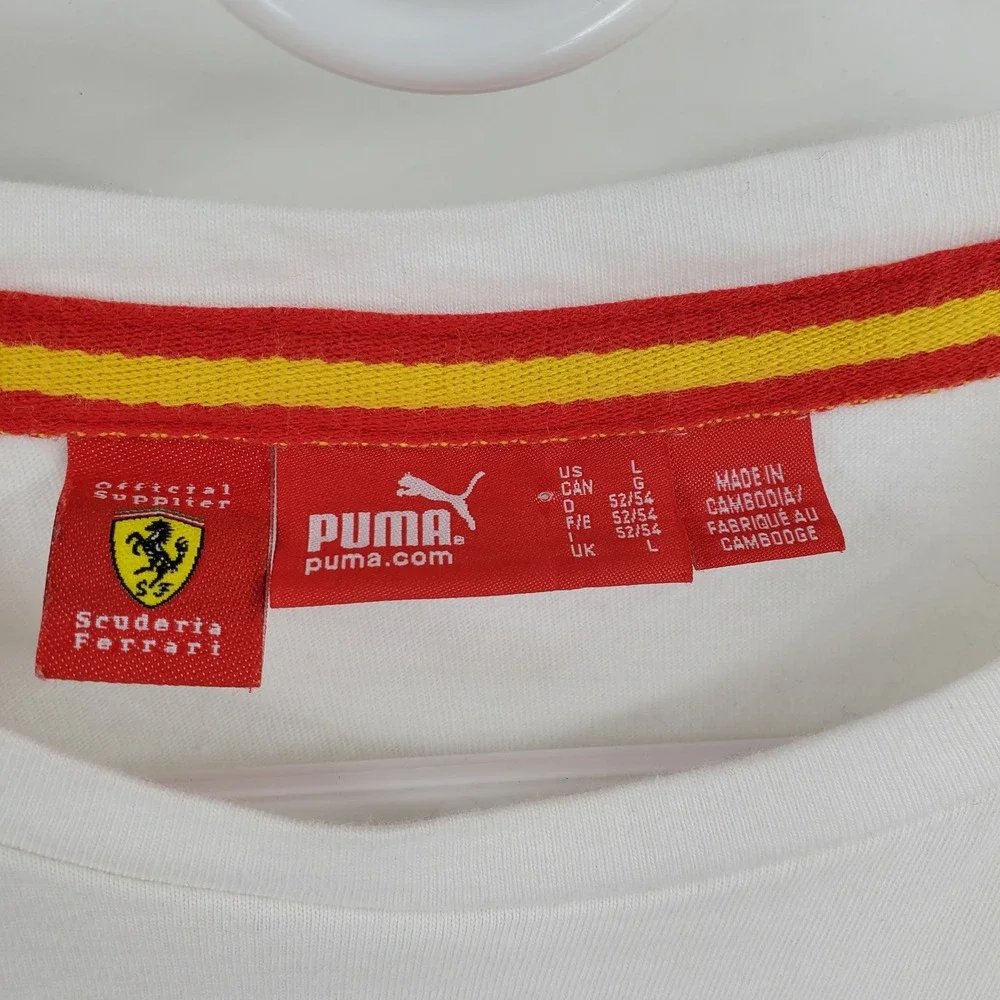 Puma Scuderia Ferrari Fernando Alonso White Graphic‎ T-Shirt Men's Large